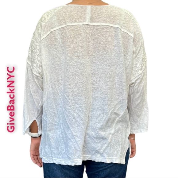 Free People Linen Blend Top in White Size M - Picture 3 of 4